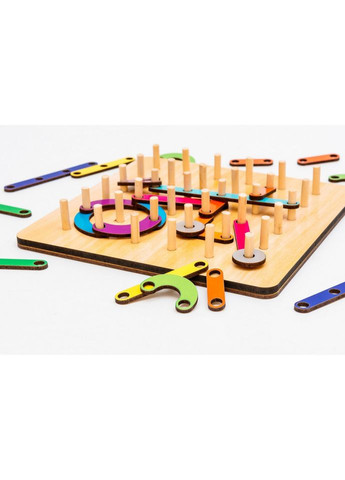 Геометрическая развивающая "Доска Монтессори" Puz27260, 56 комбинаций PuzzleOK (315352129)