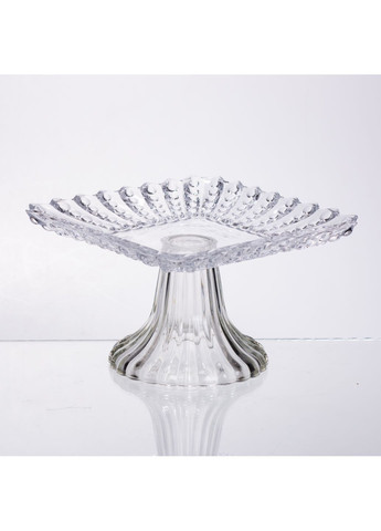 Тортовщица на ножке из толстого стекла 16*16*9 см Yiwu (364686226)