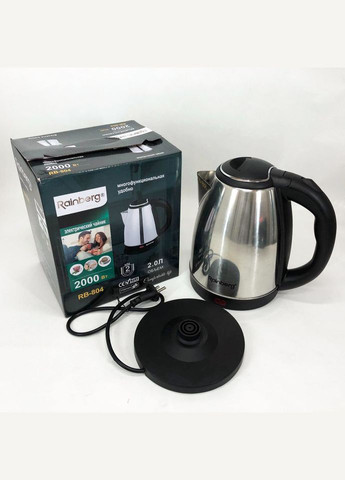 Электрочайник RB-804 дисковый 2л, чайник електро, стильный электрический чайник, электронный Rainberg (364665838)