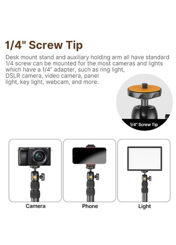 Штатив-тримач Desktop Extendable Light Stand (UV-2487 LS02) (2487) Ulanzi Vijim Desktop Extendable Light Stand (357474531)