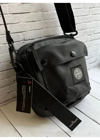 Сумка через плече Stone Island 16x16 чорний No Brand (362700356)