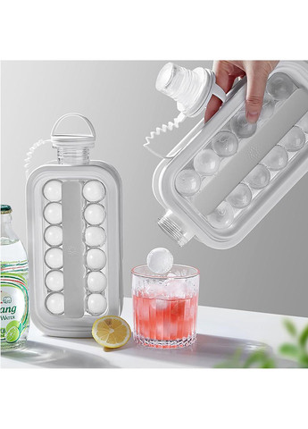 Форма для кубиков льда портативная силиконовая переносная бутылка на 17 шариков DIY ICE Kitchen Master (284281745)