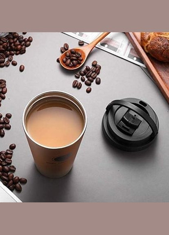 Термокухоль з напувалкою та ручкою 400 мл золотистий (1756374541) No Brand (329723633)