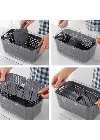 Механічна ручна овочерізка з контейнером сепаратором герметичною кришкою для нарізки овочів (480864-Prob) Unbranded (346389812)