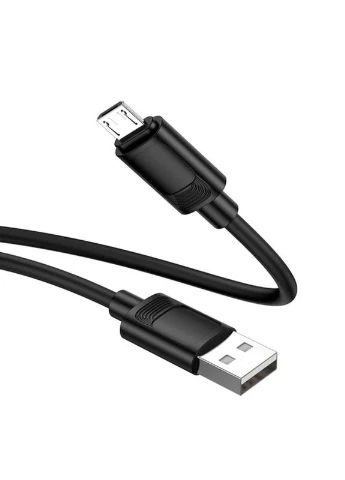 Зарядний кабель 1 метр USB micro USB універсальний кабель живлення X122 Benefit Silicone провід для заряджання Чорний Hoco (380989234)