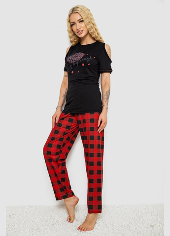 Чорна піжама жіноча з принтом Ager 243R2038-E