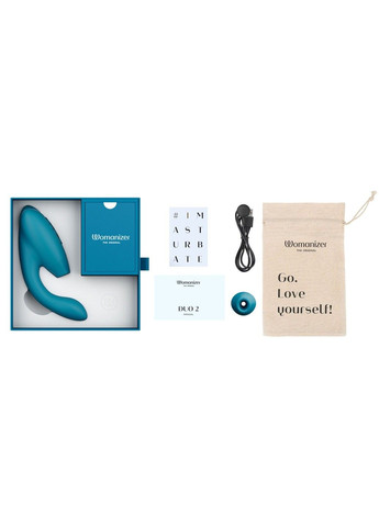 Подвійний вакуумний кліторальний стимулятор Duo 2 Petrol незалежні мотори вібратор для жінок Womanizer (298349006)