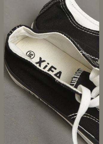 Черные кеды женские черного цвета на шнуровке текстиль Let's Shop