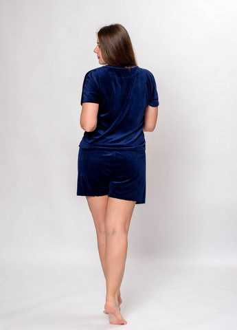 Темно-синяя всесезон пижама женская вельветовая Bahar