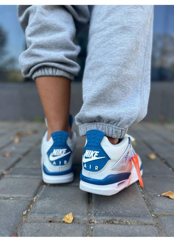 КРОСІВКИ ЖІНОЧІ NIKE JORDAN 4 RETRO GOLF MILITARY BLUE НАЙК АІР ДЖОРДАН No Brand білі демісезони (369388996)