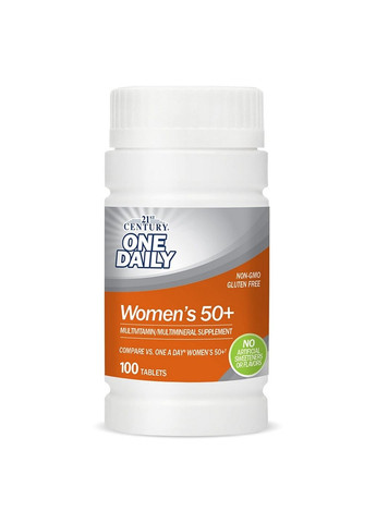 Вітаміни та мінерали One Daily Womens 50+, 100 таблеток 21st Century (293478378)