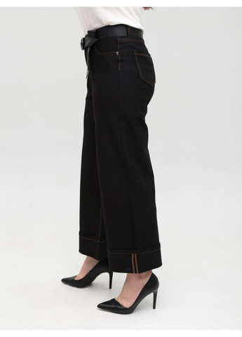 Штани жіночі чорні широкі з підворотами внизу великі розміри CARMITO Палаццо (358501729)
