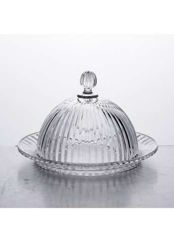Стеклянное прозрачное сервировочное блюдо с крышкой для десертов, выпечки, фруктов Ø 20 см Yiwu (360454921)