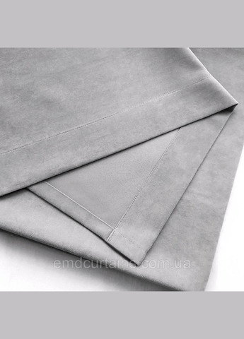 Штора на серых люверсах 1 шт 355х250 см микровелюр Серый No Brand (337358345)