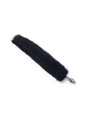 Металева анальна пробка із чорним хутряним хвостиком (розмір S) We Love (284278678)