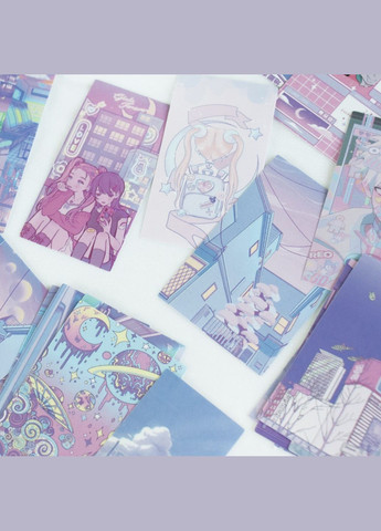 Набір стікерів 20 рандом фентезі наліпок Фіолетова Естетика стікерпак аніме кавай футуризм милі на телефон комп'ютер кіберпанк No Brand (315048679)