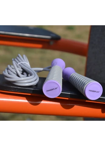 Скакалка 4206 Jump Rope PRO+ Серо-фиолетовая (2,75m.) PowerPlay (389578564)