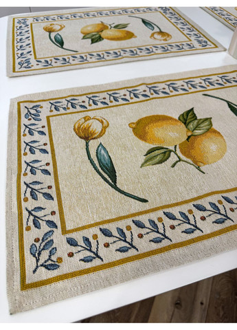 Сервірувальні серветки під тарілки гобелен Lemon/34426 No Brand (360890012)