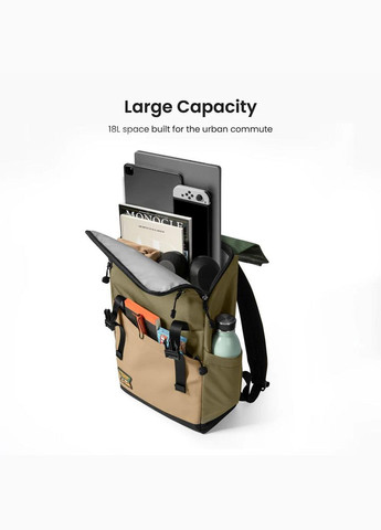 Рюкзак Slash-T64 Flip Laptop Backpack Green 15.6 Inch/18L (T64M1T1GC) tomtoc (304731288)
