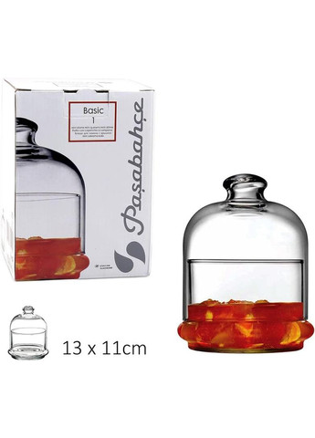 Лимонниця скляна Basic 500мл з кришкою-ковпаком для зберігання лимонів та фруктів контейнер для їжі Pasabahce (368989725)