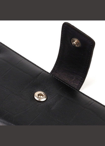 Вертикальне портмоне для документів чоловіче з натуральної шкіри з тисненням 21836 Чорне Canpellini (306881757)