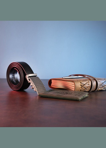 Чоловічий ремінь шкіряний з автоматичною пряжкою 20212 Чорний Vintage (302972360)