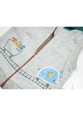 Комбінований демісезонний набір дитячого одягу із жилетом (4074-74b-beige) Tongs