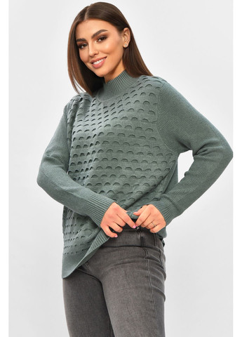 Зелений демісезонний светр жіночий однотонний зеленого кольору пуловер Let's Shop