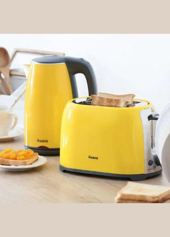 Електрочайник MG-976 чайник-термос із нержавіючої сталі для дому жовтий 1.7 л 1800 Вт Magio (298618364)