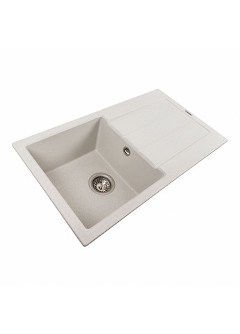 Гранітна мийка для кухні 7843 SOLID матова Біла в крапку Platinum (276002783)