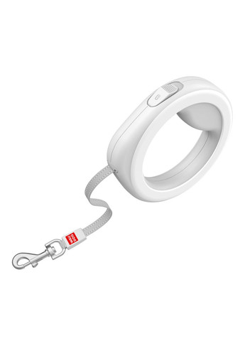 Повідець-рулетка для собак R-leash Кругла XS-M до 40 кг 29 м світловідбивна стрічка білий WAUDOG (279561589)
