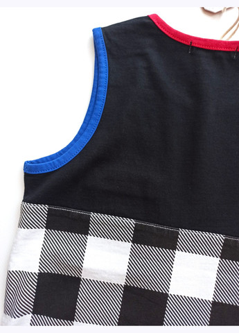 Черная демисезонная футболка - майка для мальчика sg5960 черная с кармашком (106 см) Street Gang
