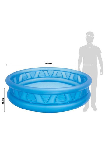 Бассейн детский надувной круглый на 790л 188х188х46 см Синий (58431) Intex (346133212)