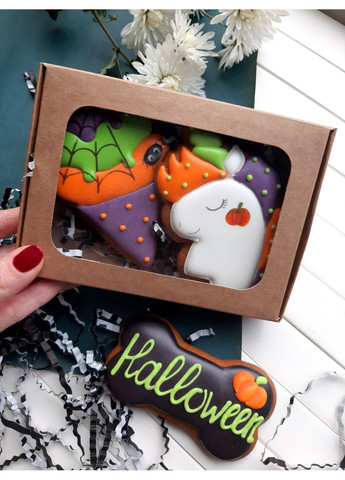 Пряники в Хеллоуин, сет Единорог, мороженое, косточка No Brand (351456560)