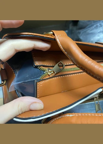Женская стильная сумка на плечо Коричнево-белый No Brand (298997325)