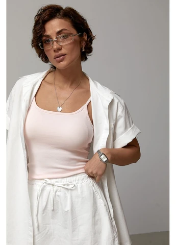 Коттоновый летний костюм из рубашки и юбки Lurex (395992254)