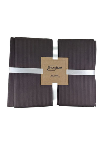 Комплект постельного белья Stripe Chocolate сатинстрайп евро 200х220 см шоколад (2251736514011) SoundSleep (308071893)