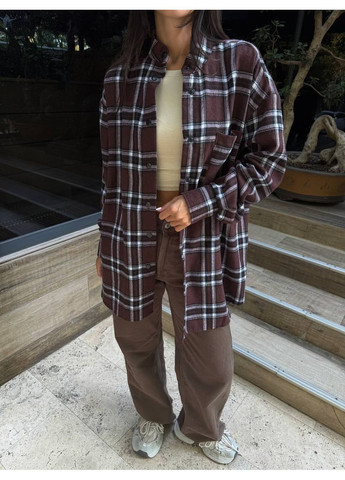 Сорочка в клітинку oversize No Brand (372853462)