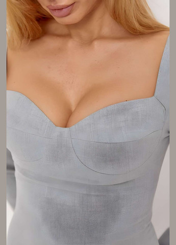 Сіра святковий, коктейльна, кежуал, повсякденний, відвертий, вечірня жіноча коротка обтягуюча сукня міні із відкритим декольте сіра, бежева Україна однотонна