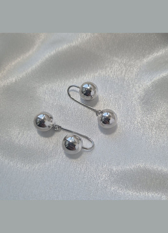 Срібні сережки 2 Кульки 10 мм на петлі срібло 925 проби Родоване 500076р 7.20г No Brand (341275234)