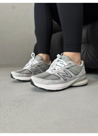 КРОССОВКИ ЖЕНСКИЕ NEW BALANCE 990 V5 GREY НЬЮ БЕЛАНС 990 СЕРЫЕ No Brand серые демисезоны (390382048)