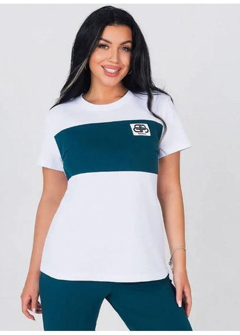 Жіночий костюм із футболки та укороченими штанами з двонитки Чорний, 50-52 No Brand (360957290)