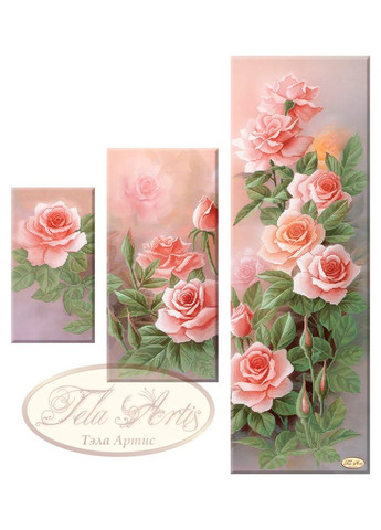 НАБОР ARHIBIS СК-005 Розовый сад, набор для вышивки бисером модульной картины, триптиха с цветами Tela Artis (369666180)