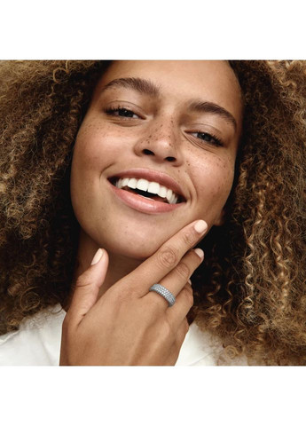 Срібна каблучка Пандора "Три ряди паве" Kabluchka (355345921)