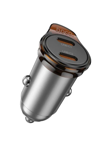 Автомобильное зарядное устройство NZ16B Rigorous PD45W(2C) car charger Metal Grey Hoco (400045436)
