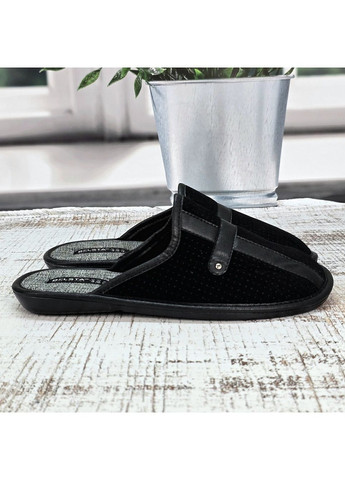 Тапочки чоловічі домашні чорні із закритим носком на поліуретановій підошві Белста (366144559)