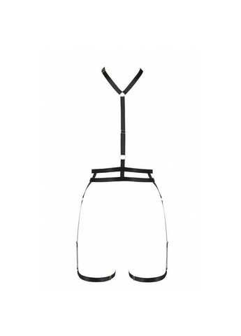 Черный демисезонный портупея-стрепы с двойным ремнем exclusive denira s/m, black Passion