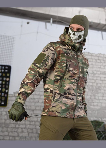 Тактична куртка демісезонна Soft Shell мультикам No Brand (301914168)