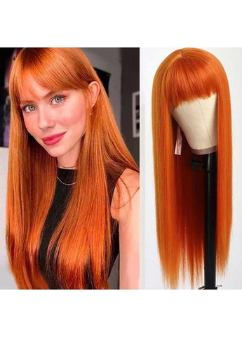 Перука рівна аніме з довгим чубчиком "Брюнетка" - 70см - (372734013)