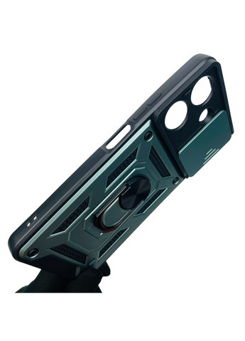 Чохол для Redmi 13C броньований з кільцем зі шторкою на камеру на сяомі редмі 13с зелений rg1 Xiaomi (366387865)